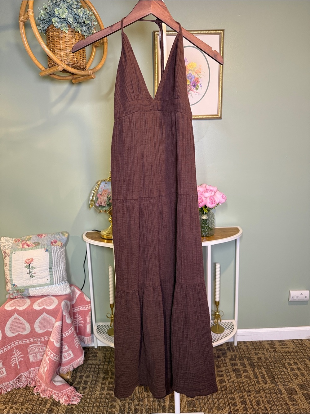 Mango Brown Maxi Sundress